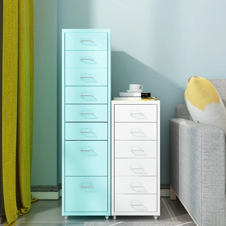 Colorful Design Steel Storage Drawer Cabinet With Wheels,Metal Chest Drawer Cabinet