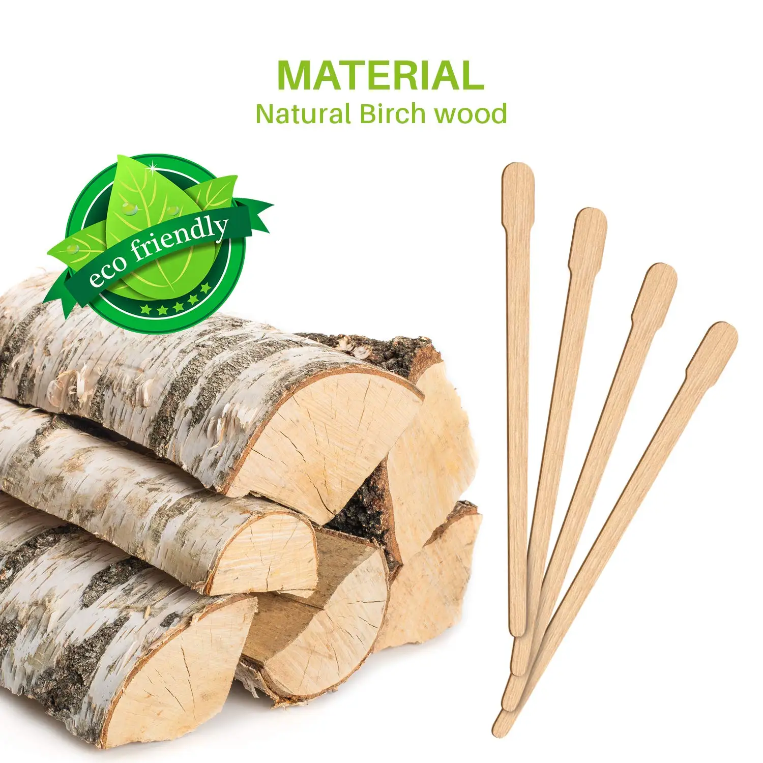 100pcs Wax Spatulas Wooden Waxing Applicator Sticks Eyebrows Sticks