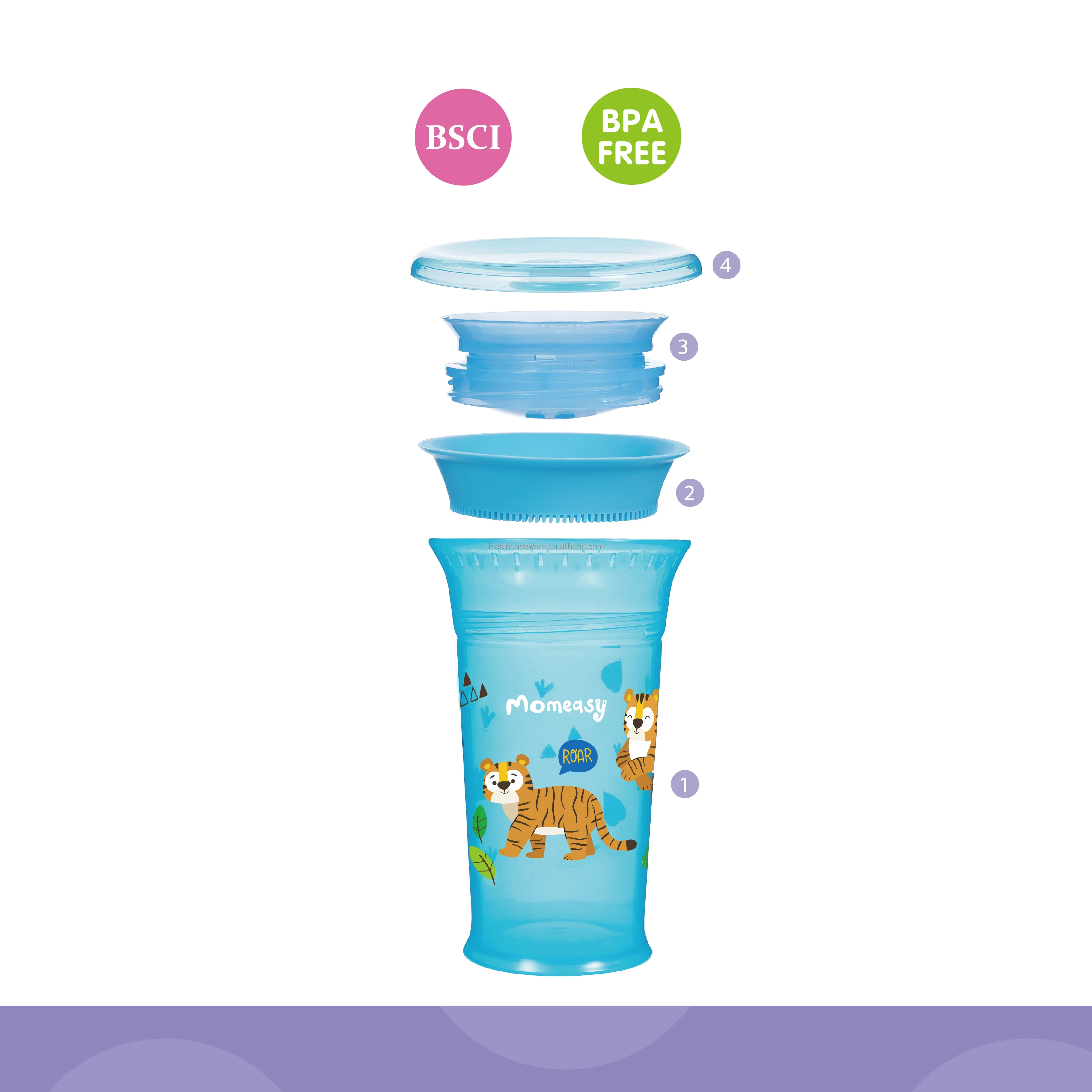 9oz /270ml PP Baby 360 Degree Natural Drinking Cup With Double Handle