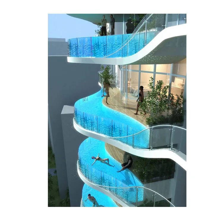
U Profile Tinted Railing Swimming Pool Window Sliding Handrail Tempered Glass Balcony  (1600067199326)