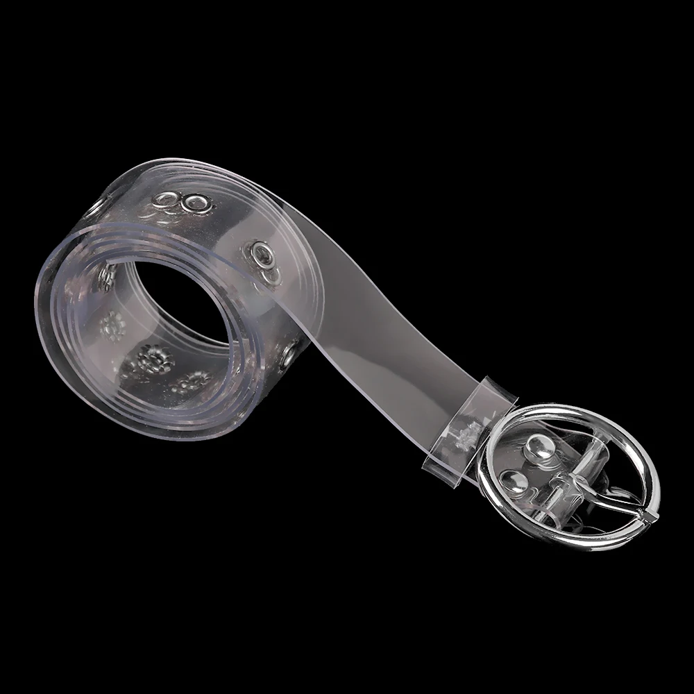 Fashion Women Transparent Invisible Waistband Clear Round Square Heart Pin Buckle Wide Strap Ladies Punk Waist Belt New