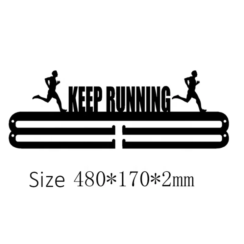 VJ New Women Men Stainless Steel Keep Running Rack Holder Medal Hanger Display For Sports Gifts