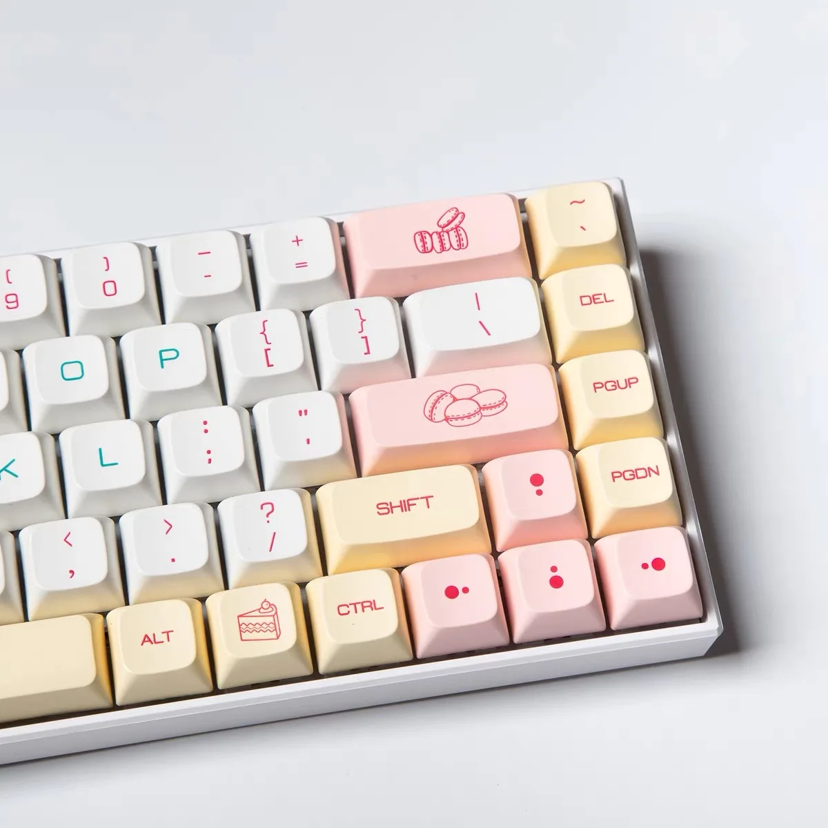 Custom Macaron Dye Sub PBT Keycaps with Key Puller for Cherry Gateron MX Switches Mechanical Gaming Keyboard