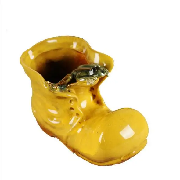 Ceramic Succulent Plants pot Cute Shoes Boots Flower Pot European Porcelain Figurine Decor Ornaments Handicraft Pen Holder