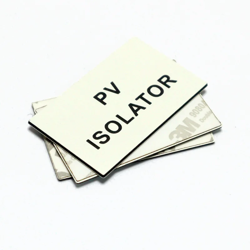 China Wholesale High Quality Engraved ABS  / Phenolic PV Solar Label Power System Tag
