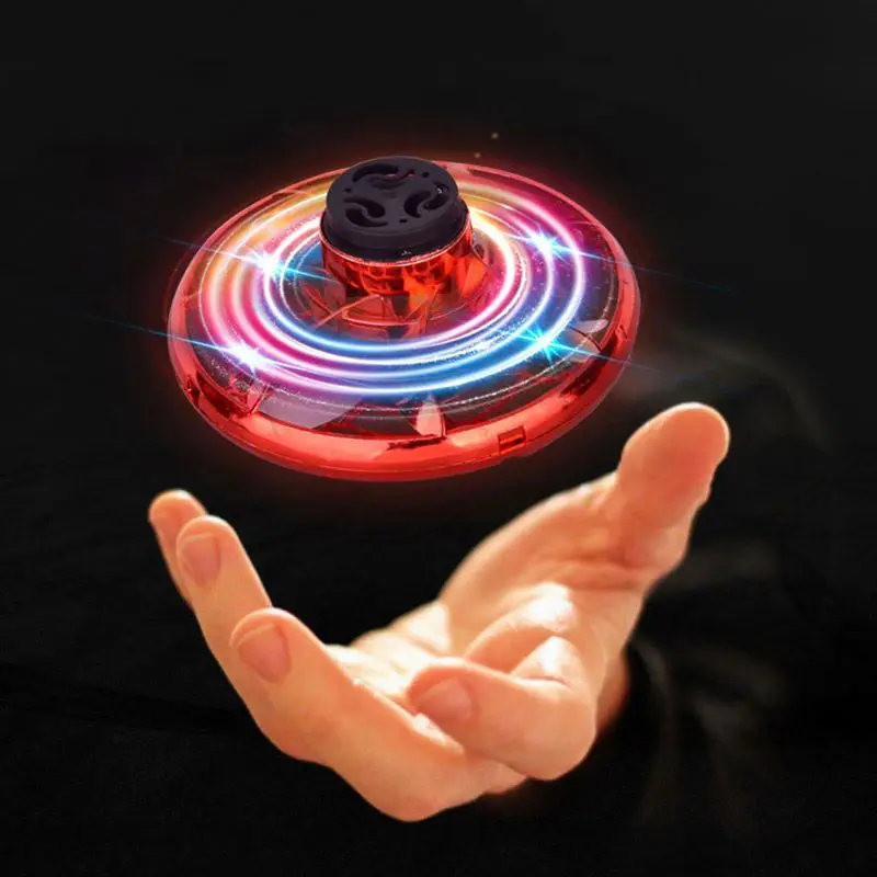 Juguetes Voladores LED Finger Fidget Drone Hand Control Spinning Top Mini Rotate Dron Tricked-out Gyro UFO Spinner Flying Toy