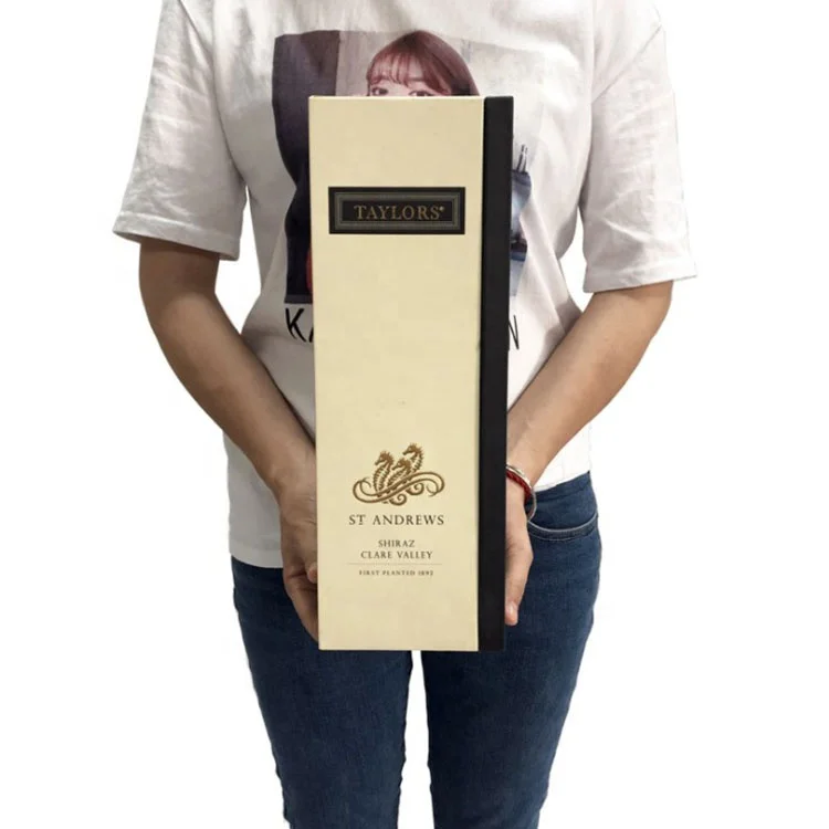 
Высококачественная тисненая фольга с логотипом на заказ текстурированная бумага картонная жесткая скользящая Подарочная коробка для вина с флокированием, вставки из пены EVA 