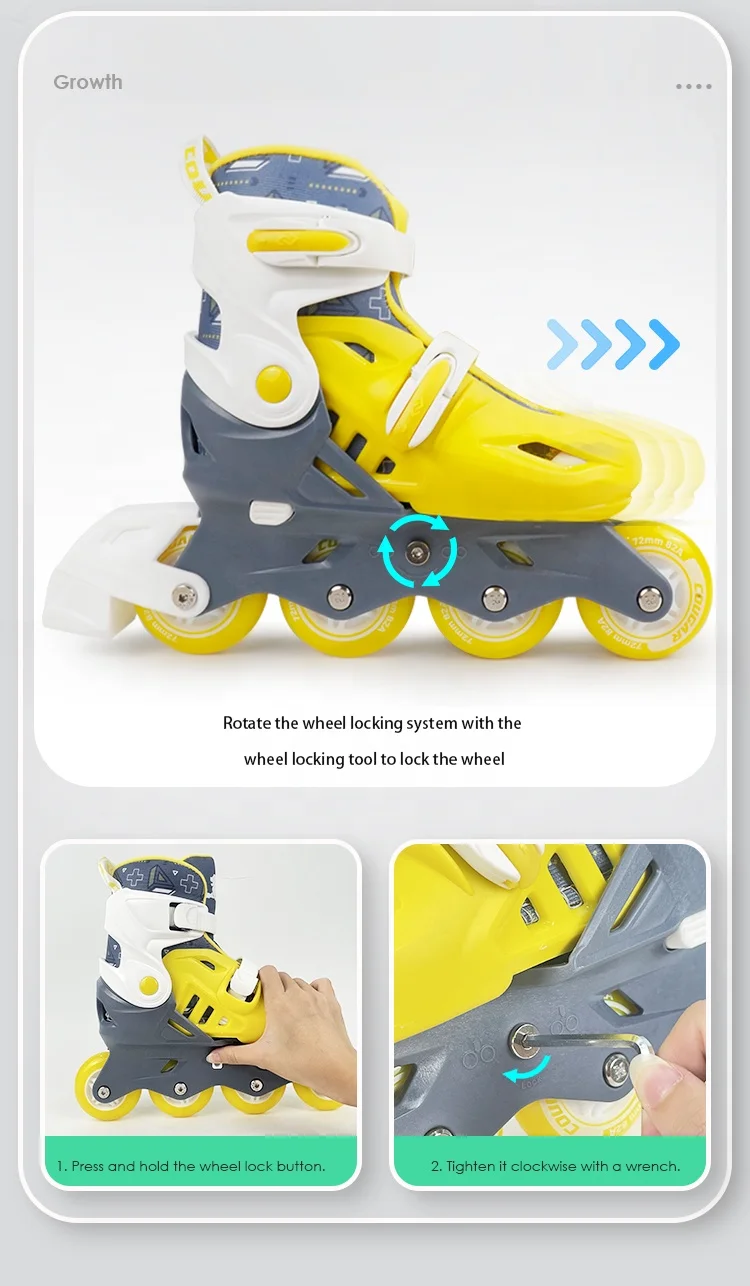 MZS889PS-QS Beginner Lock Wheels Flashing Roller Skates Shoes Boys Girls COUGAR Kids Skates