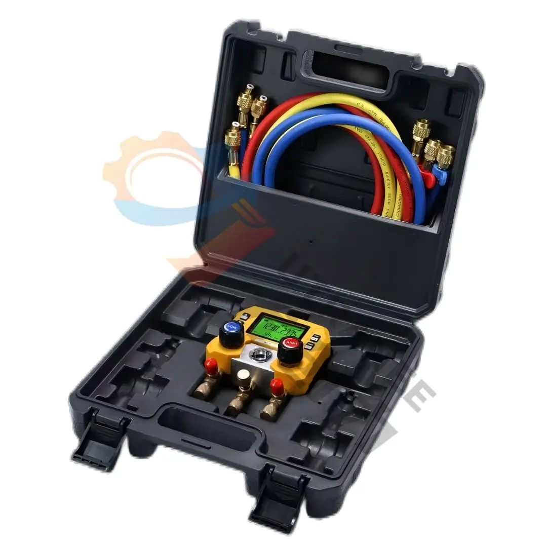 mini portable MG-10 digital refrigerant pressure Gauge HVAC Digital Manifold Gauge for 88 Refrigerant Gas adapter charging hose