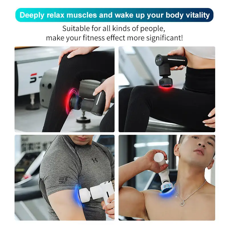 Travel Home Handheld Electric USB Recharge Deep Tissue reasonable price facial mini  massage gun with warm and cold head