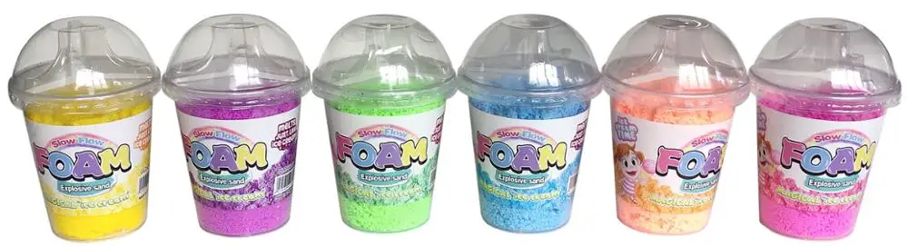2020 New Creative Indoor Play Toy super flowing magic sand milk cup foam sand toy for kids 80g
