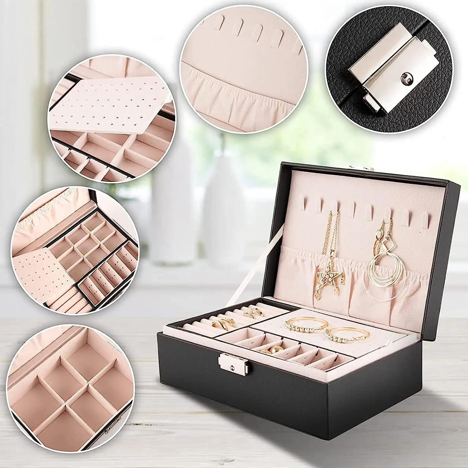 Custom Magnetic Small Travel Jewelry Packaging Gift Glass Leather Paper Ring Box Luxury And Bag With Logo Storage Boxes Purple