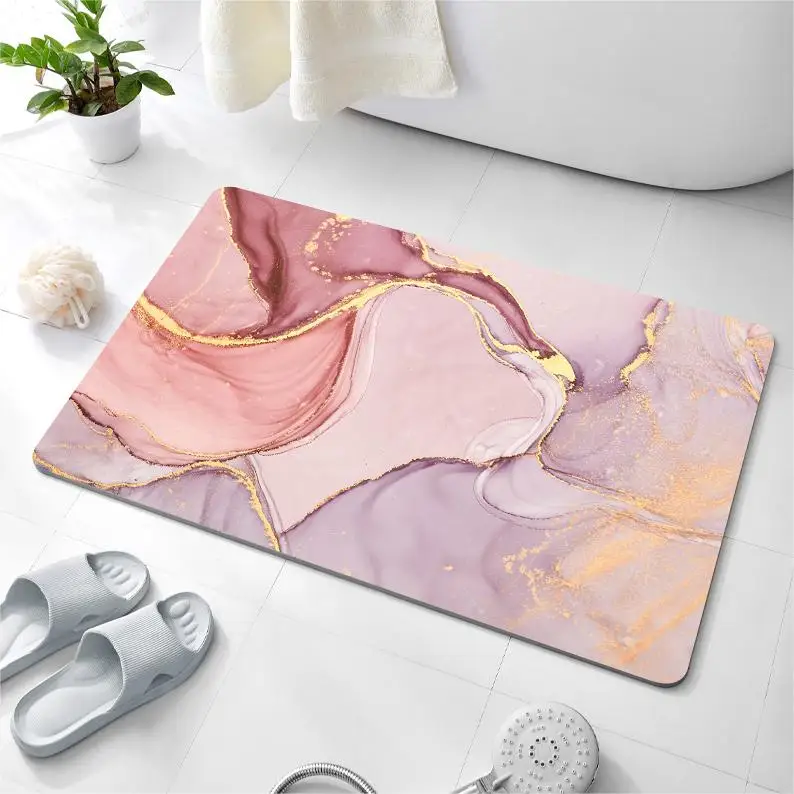 Factory Direct Sale Bathroom Water Absorbent Rug Washability Set Rubber Door Mud Floor Anti Slip Diatomite Mat