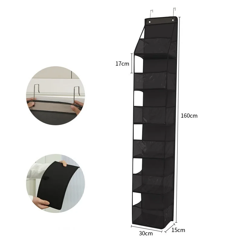 Manufacturer Wholesale 4 And 6 Grids Layered Closet Hanging Organizer Storage Shelves Transparent Hanging Storage Bag