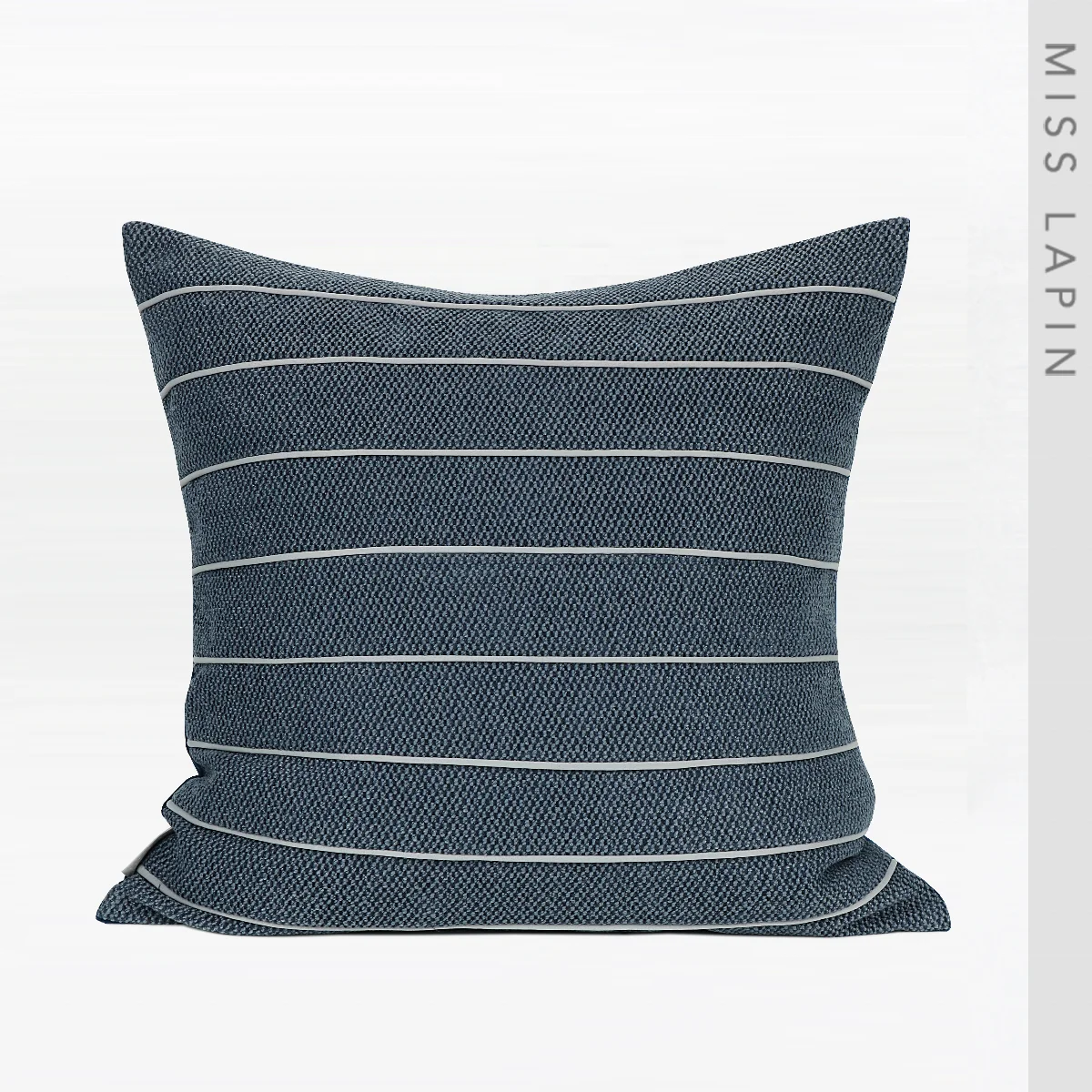 Thick Woven Fabric Throw Pillow Cover Designer Blue Sofa Decorative Cushion Cover Luxury