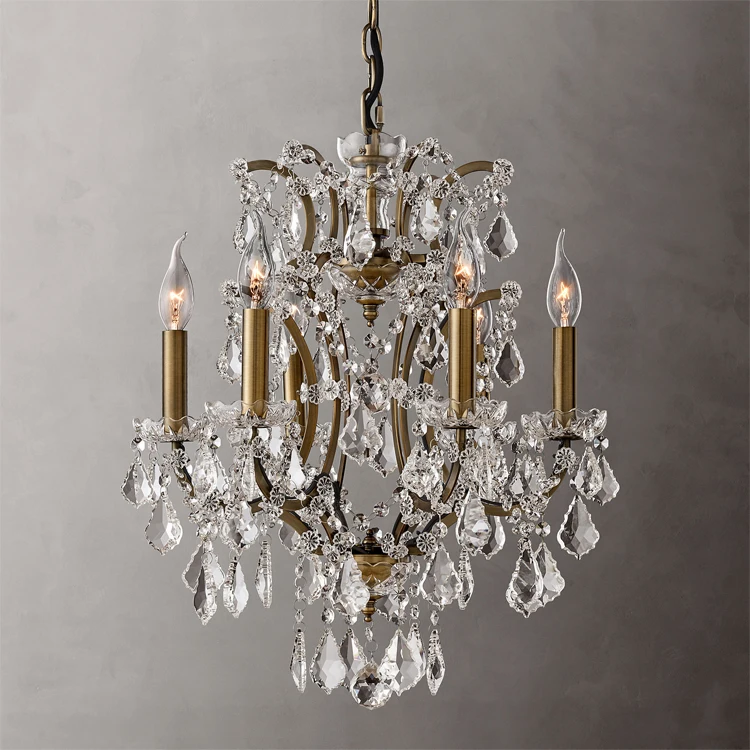 vintage Rococo Crystal candle lighting electroplating fixture wedding decoration light pendant luxury crystal Chandelier