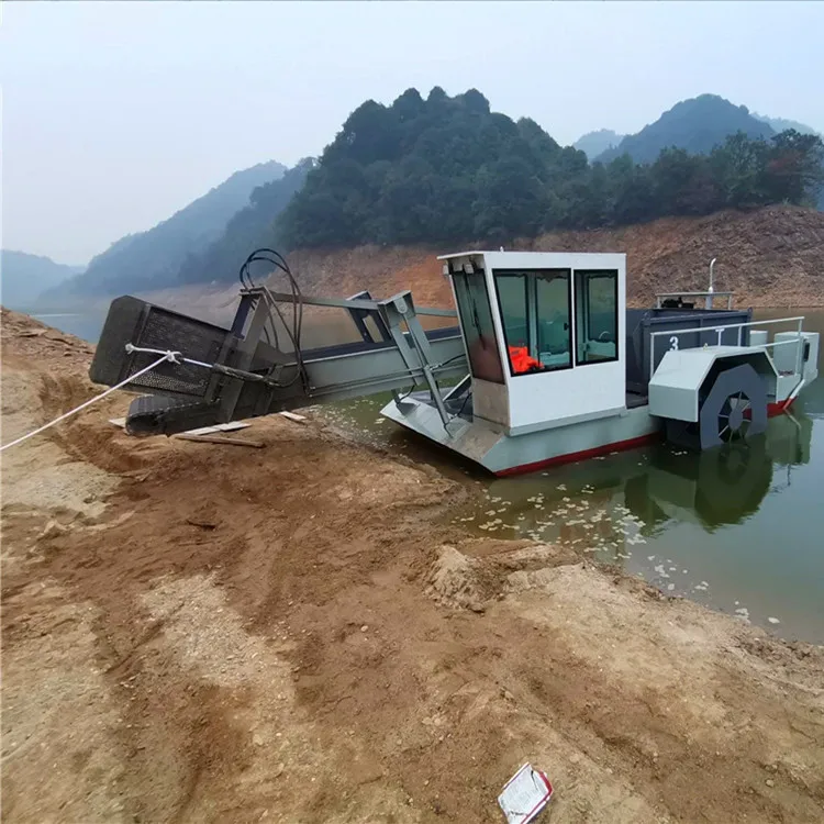 Underwater Boat Harvesting Machine Aquatic Weed Harvester Ship/ Weed Cutting Ship Trash Skimmer factory