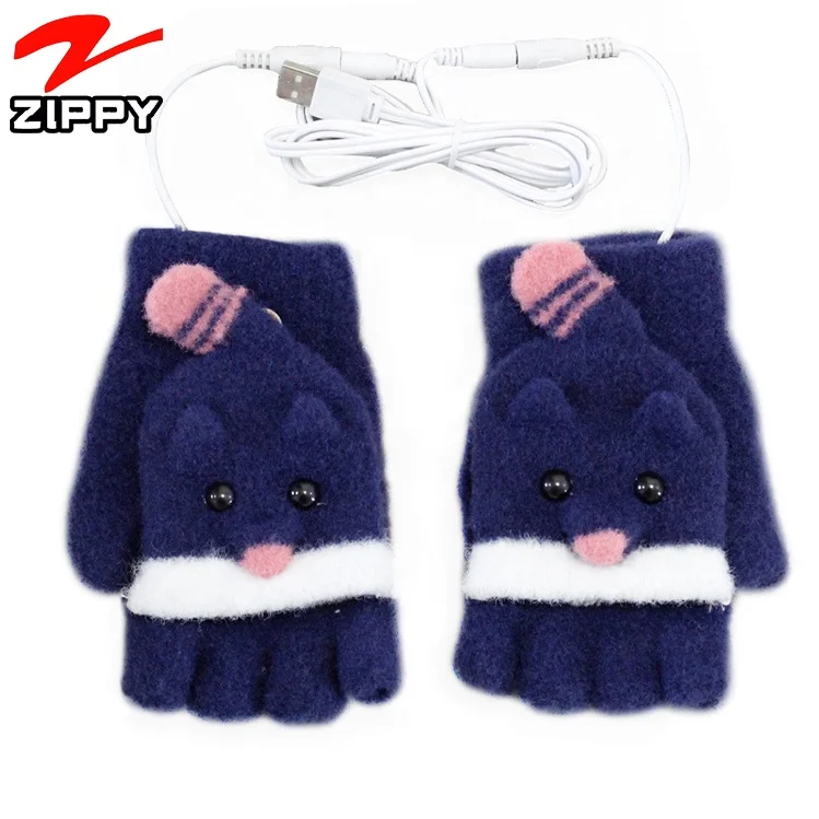wholesale women workout cotton hand warm knitted wool winter heated gloves
