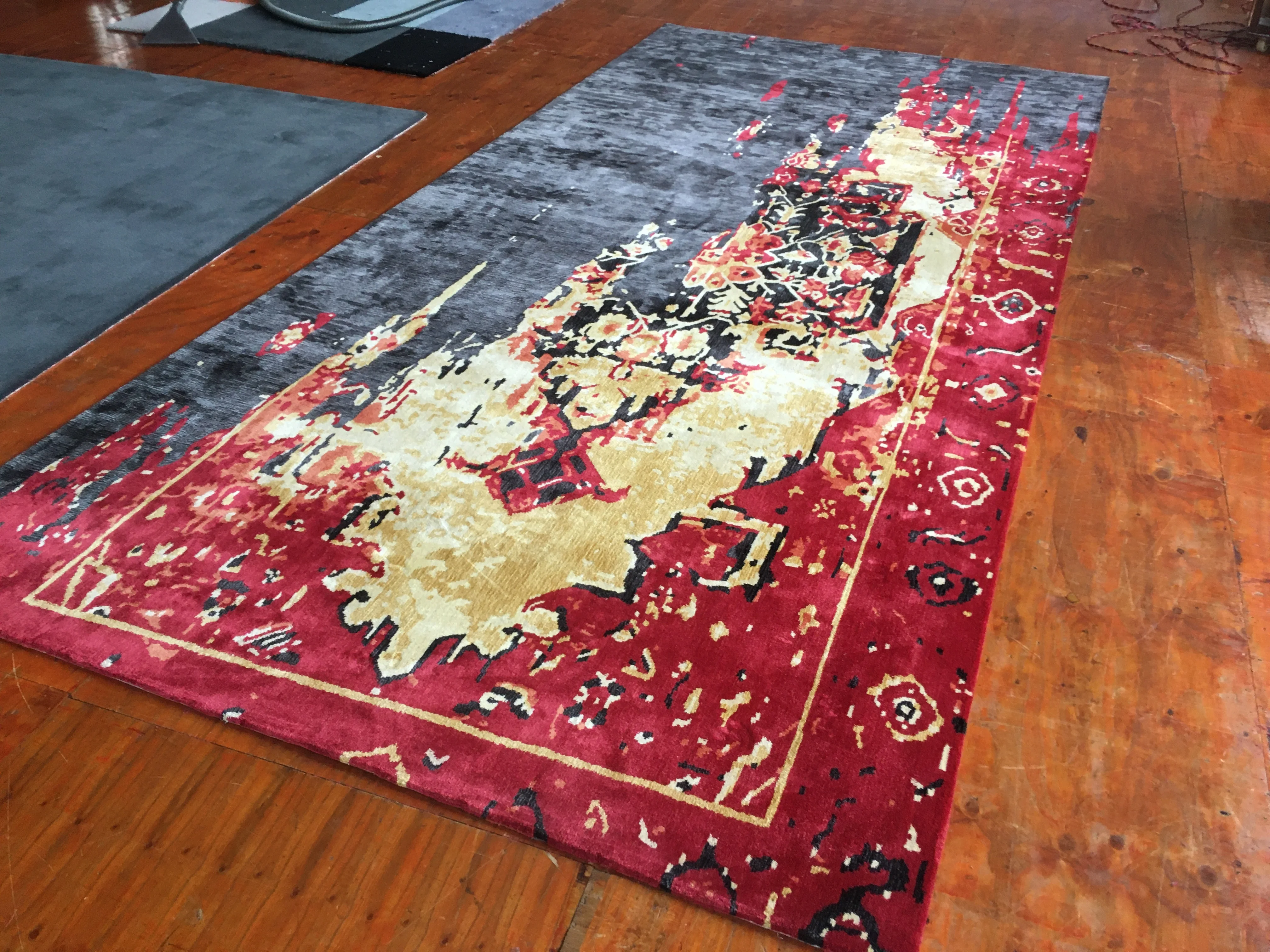 Factory wholesale home decoration luxury hand tufted carpet custom rayon rugs viscose cotton carpet