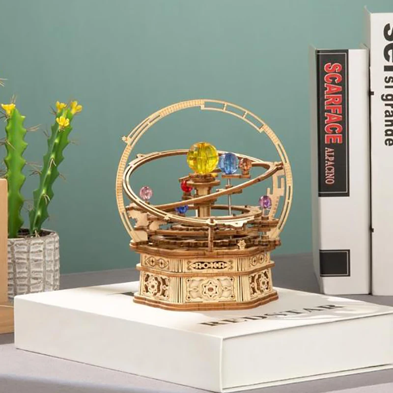 Robotime Rokr Contact Get 25% off DIY Handmade Assembled Toys AMK51 Starry Night Model Kit 3D Wooden Puzzles