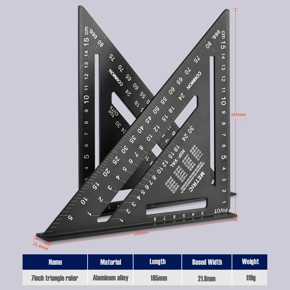 High quality Folded angle ruler Triangular Aluminum Scale with 30 cm Architect Ruler sets
