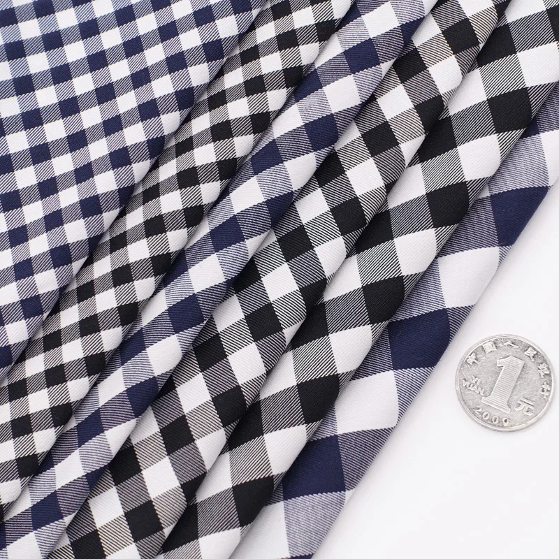 Wholesale Cotton Nylon Blend yarn dyed plaid Garment Material Classic Check Shirt Fabric