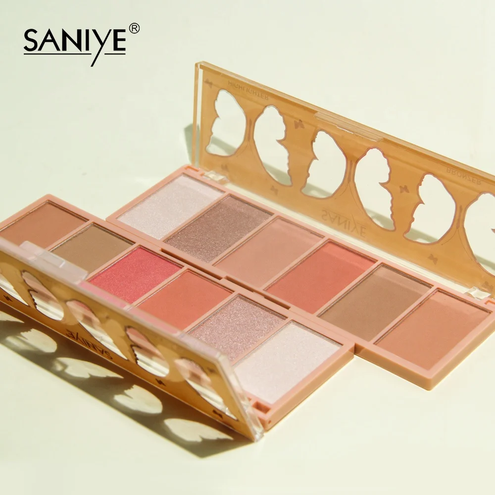 
SANIYE 3 in 1 Blush Highlight Contour Makeup Palette Wholesale Customized Face Makeup Powder 