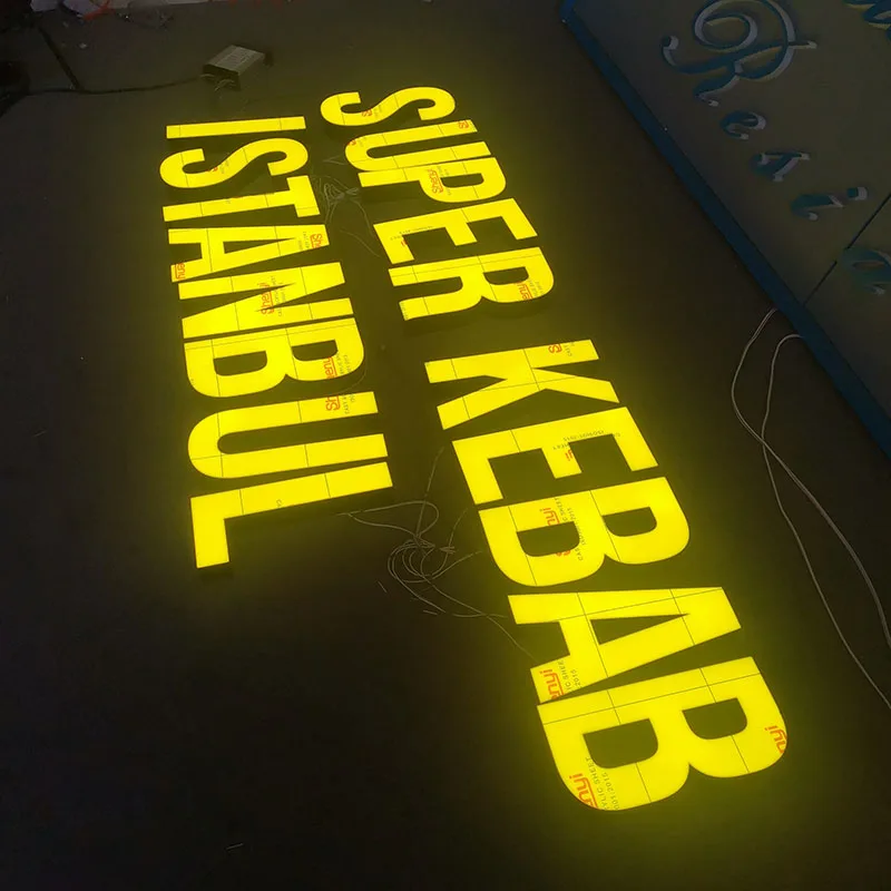 Custom Outdoor Led Business Signage Frontlit Wall Logo Sign LED Light up Channel Letter Aluminum