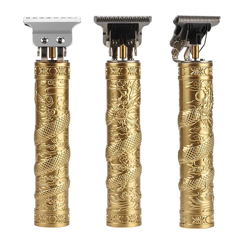 Maquina de Cortar Pelo Profesional USB Rechargeable Gold Vintage T9 Hair Clipper Electric Hair Trimmer