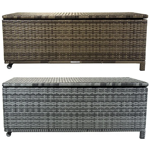 Rattan Victoria Storage Cushion Box Outdoor patio rattan storage box for cushion All-weather  decorative rattan storage boxes