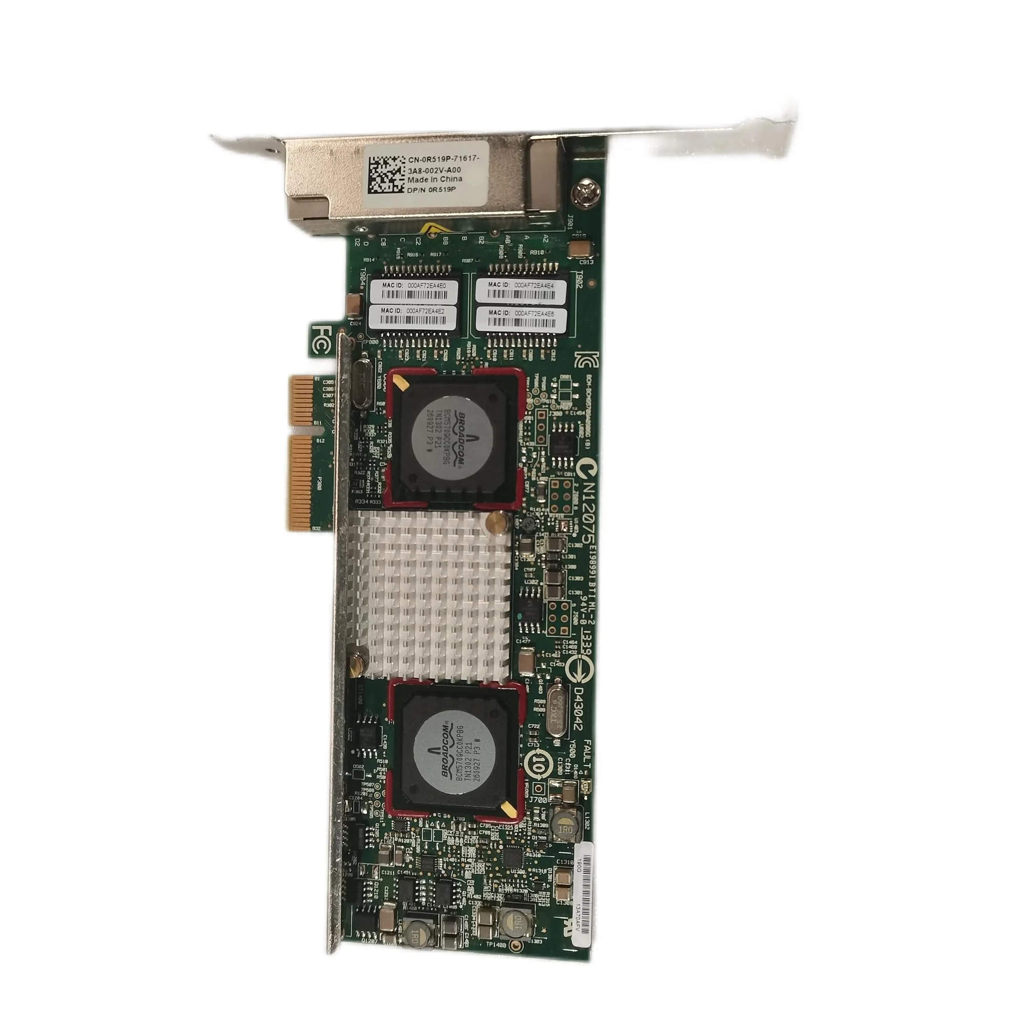 Server For Broadcom 4-port gigabit network card BCM5709C IBM 49Y7949 49Y4222 X3850 X5 0R519P 000AF72EA4A1