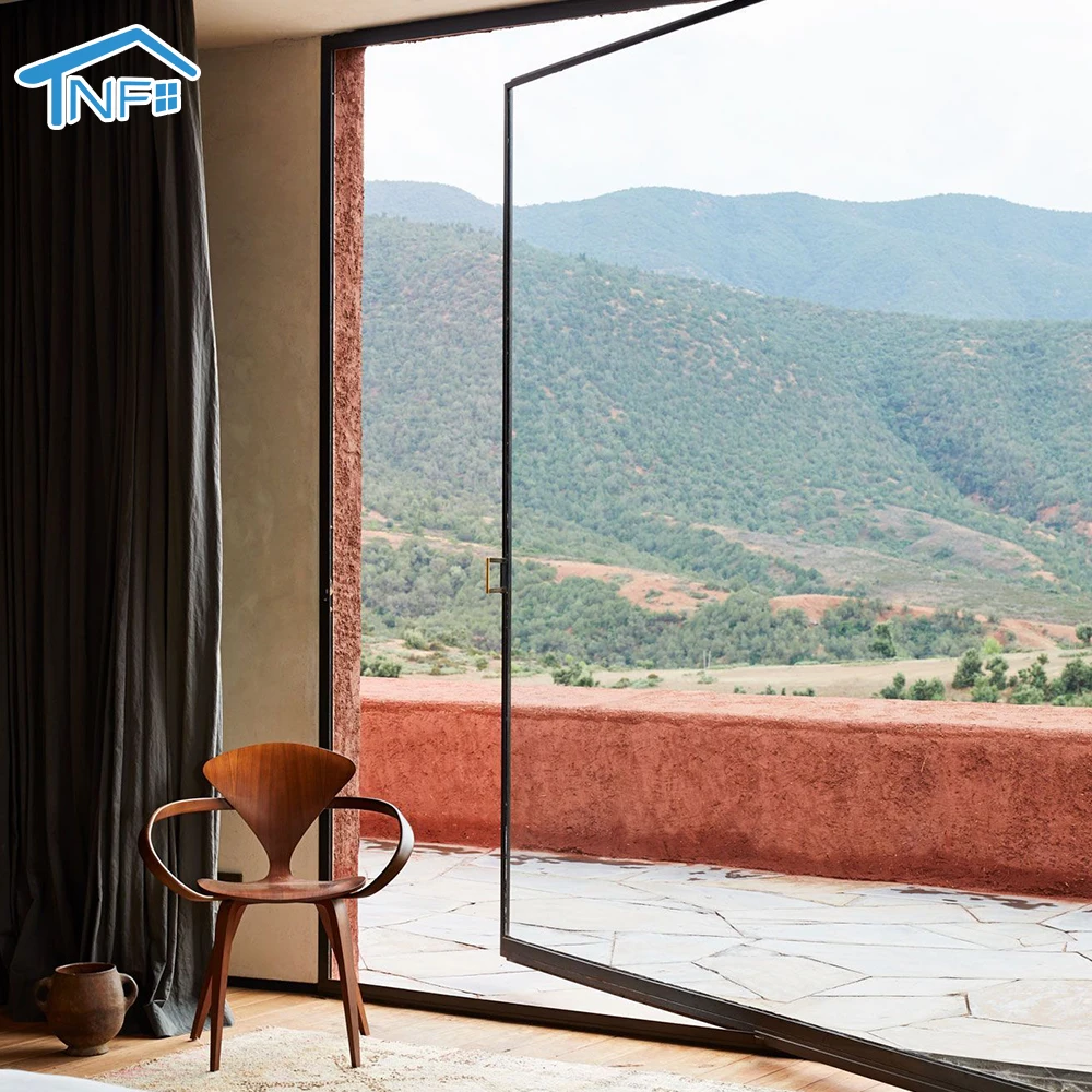 Front Entry Doors Security Entrance Pivot Doors Front Doors for House Large Aluminium Modern Aluminum Alloy Wall Wooden Crate NF