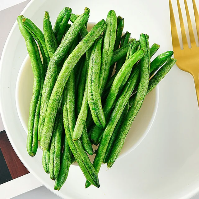 Вкусные и хрустящие вакуумные жареные зеленые фасоли, овощи, закуска (1600589727301)