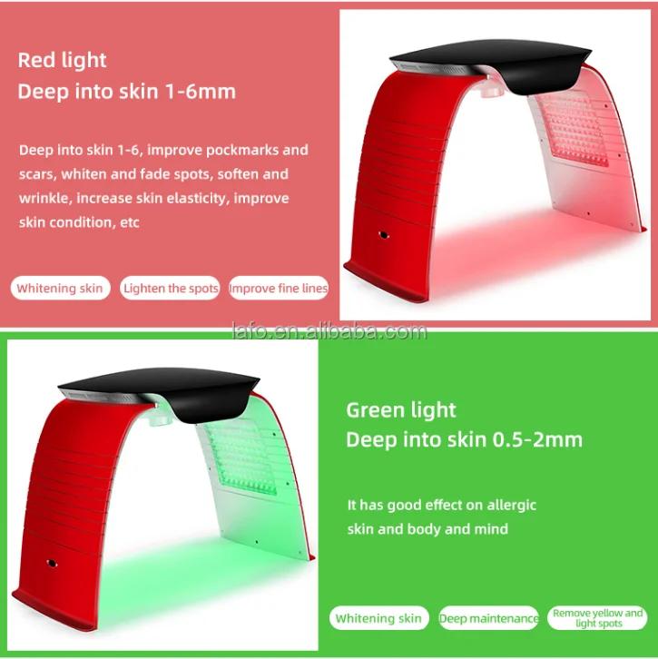 Portable phototherapy Led Infrared Light therapy beauty machine 7 colors pdt for facial hot cold spray led therapy machine