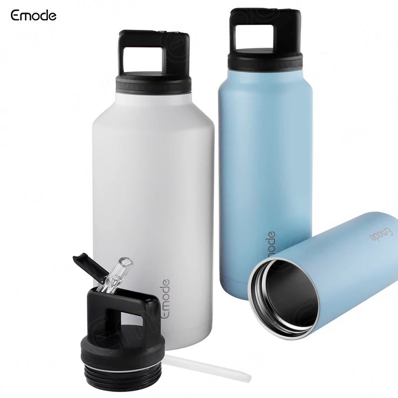 Emode New Arrival Huge Capacity Double Walls 304 Stainless Steel Water Bottle 18/8  Vacuum Jug 128OZ