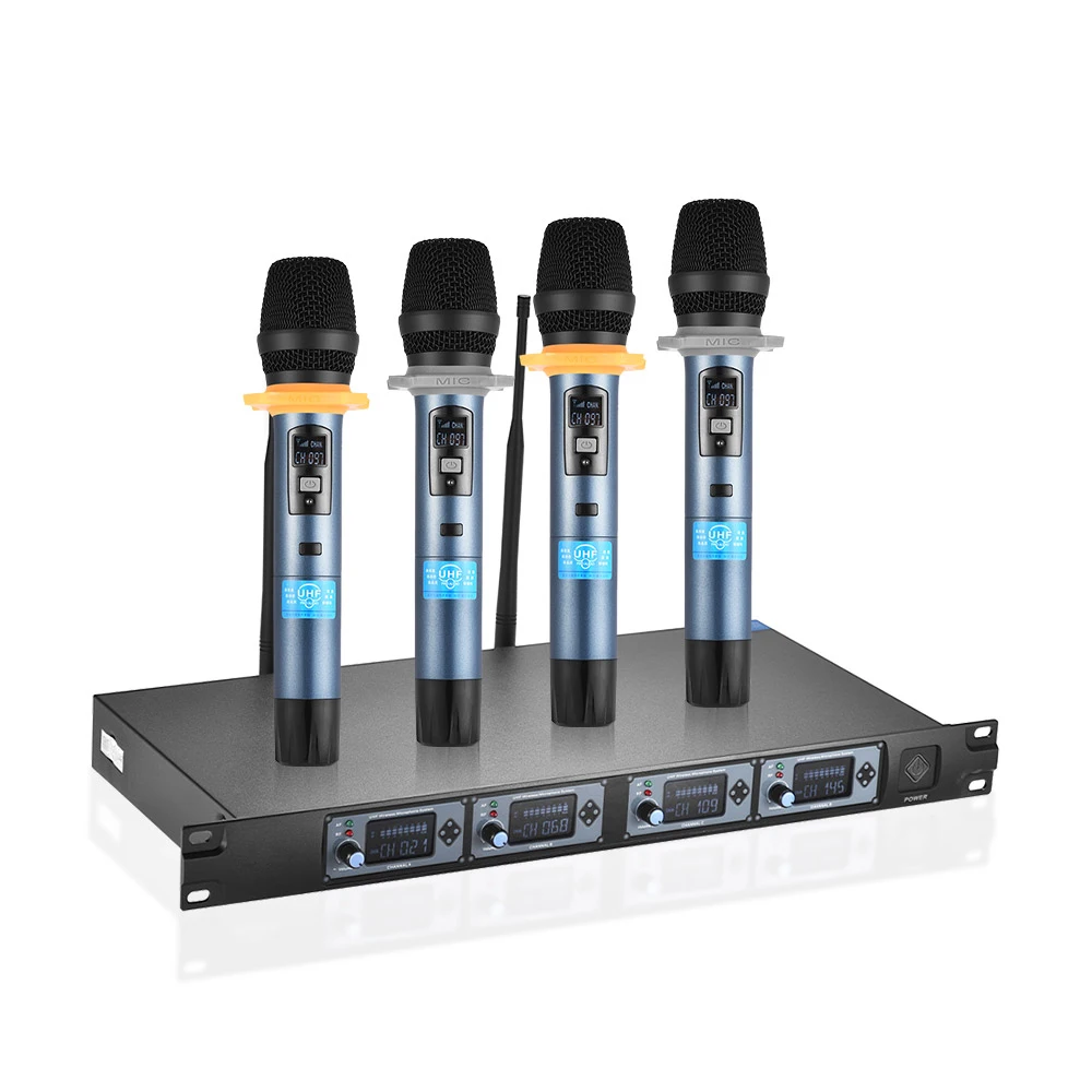 Лидер продаж беспроводной микрофон 4 Microfono inalambrico для караоке церкви Speach