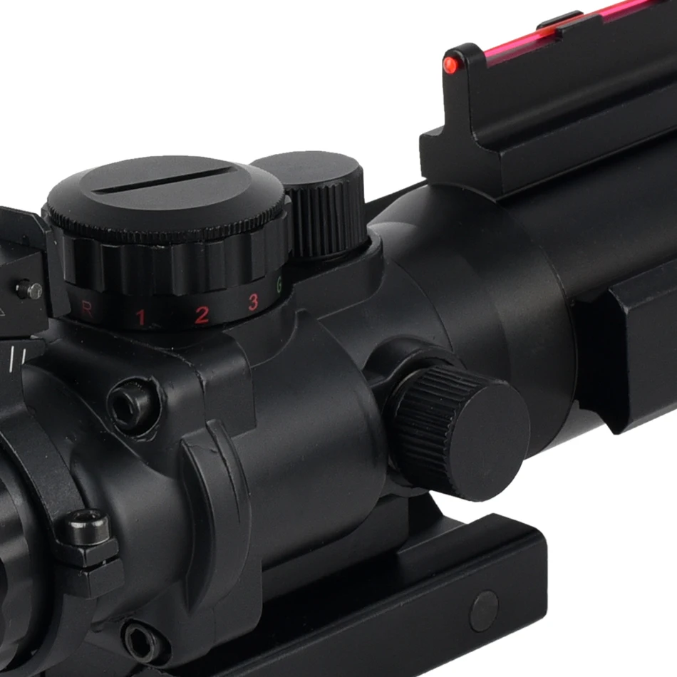 SYQT Adjustable 4x32 Scope Sight Red Green Illuminated Reticle Optical Hunting Scope