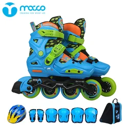 Роликовые коньки macco, детские роликовые коньки, Необычные роликовые коньки S6 K7, голубые
