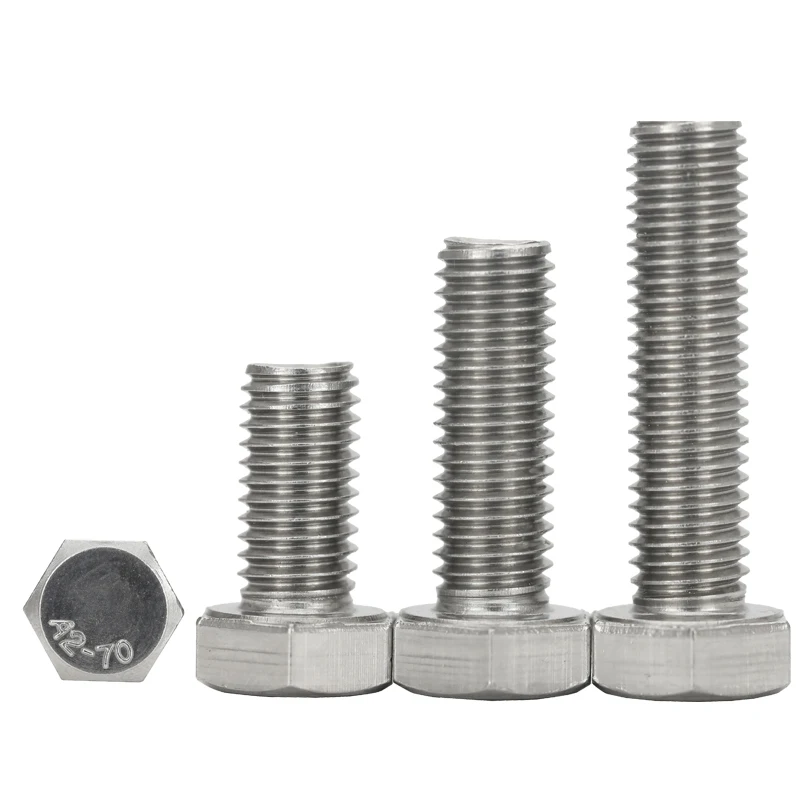304 DIN 933 stainless steel  full thread hexagon bolt