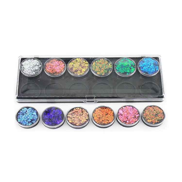 Cosmetic Chunky Glitter Gel for Face Body Hair Body Glitter Primer Gel Face Body Gel Powder Eye Shadow Glitter