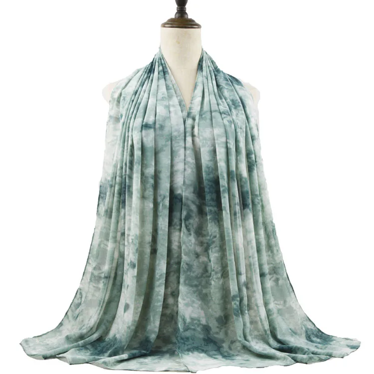 New Tie Dye Pearl Chiffon Headscarf Ladies Casual Scarf Chiffon Shawl Hijab Islamic Scarf Hijab Women Hijab Scarf Muslim