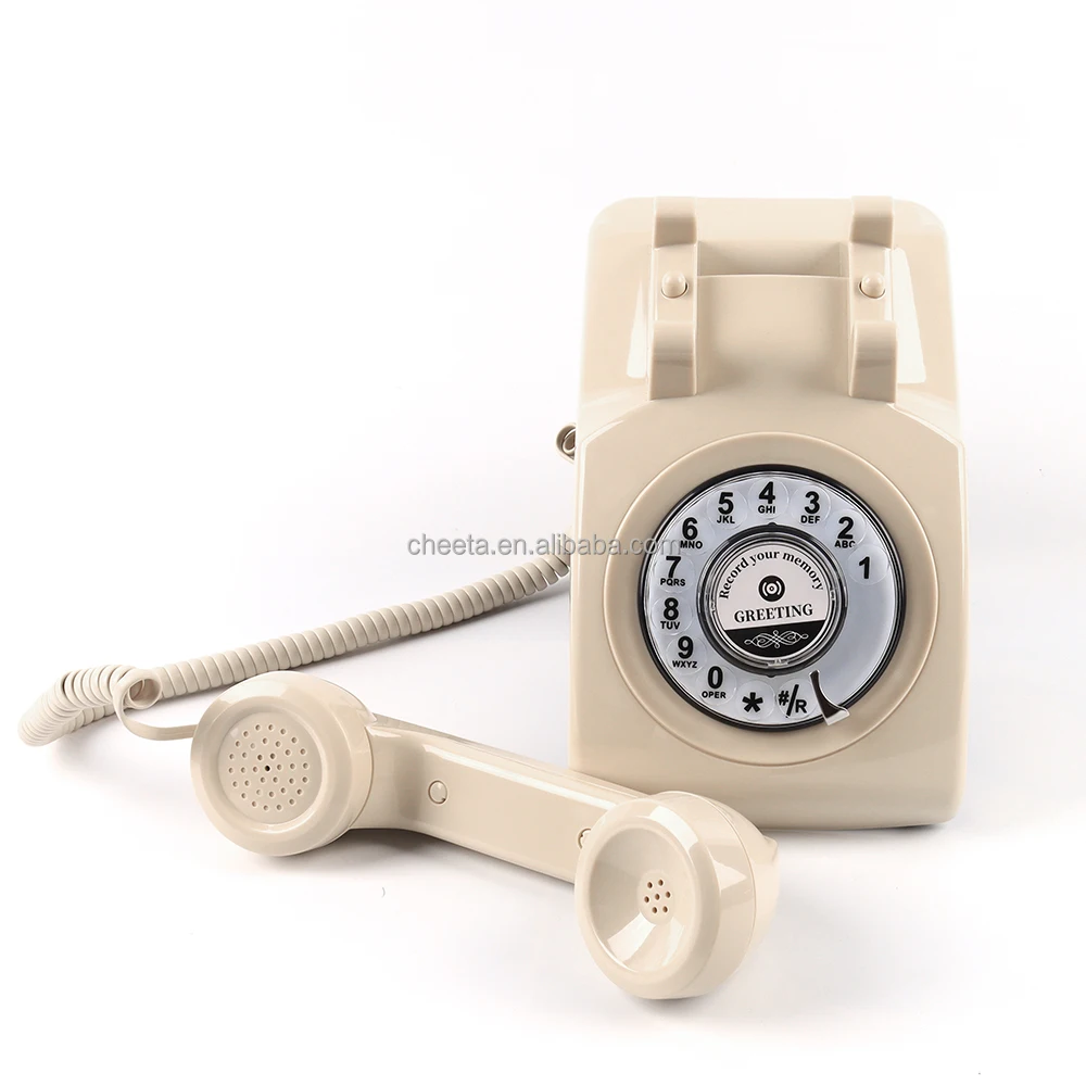 CHEETA Manufacturer Landline Phone Antique Style Rotary Audio Guestbook Phone Recorder  For Church