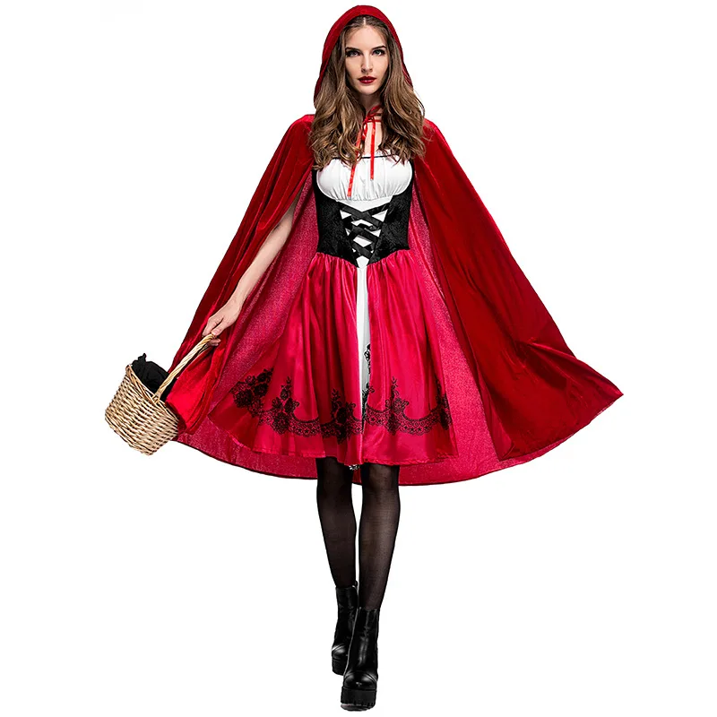 Red Cloak Sexy Women Costumes Halloween Clothing Anime Cosplay Costume Adult Female Disfraz Halloween
