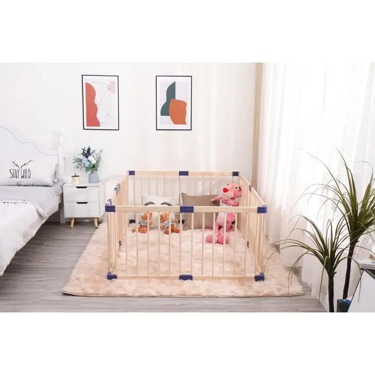Wooden fence factory direct price play easy to tear open outfit solid wood Baby safety Playpen