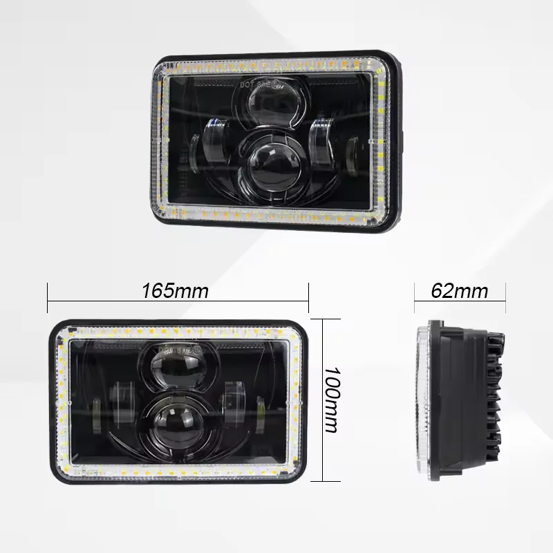 Vcan 5inch Square Headlight High/Low Beam Motorcycle Off Road Truck Rear Lamp IP67Waterproof Changeable 4X6 Car LED Headlight