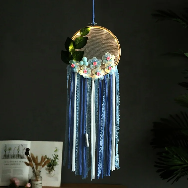 Factory New Design Handmade Dream catcher Light Cheap Price Dream Catcher For Bed Room Baby Room Decoration