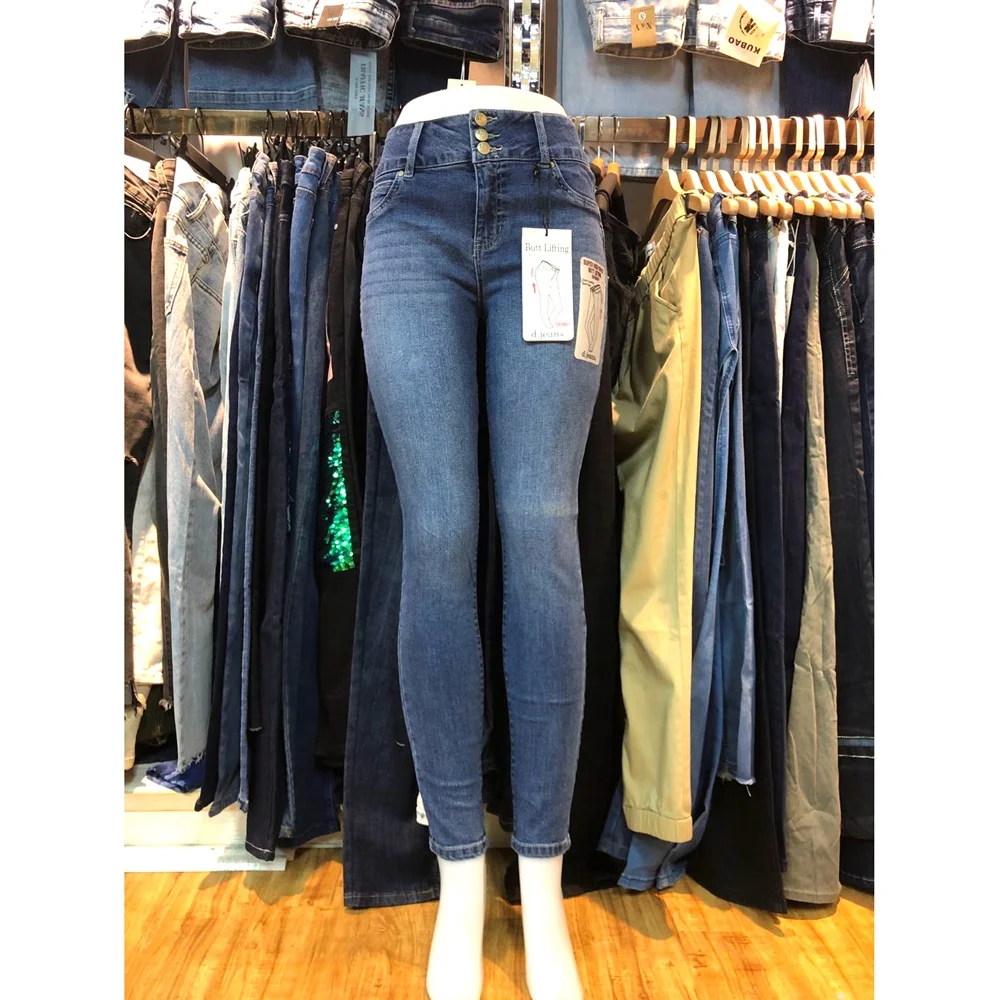 China stocklots clearance sale jeans ladies colombian butt lift jeans wholesale