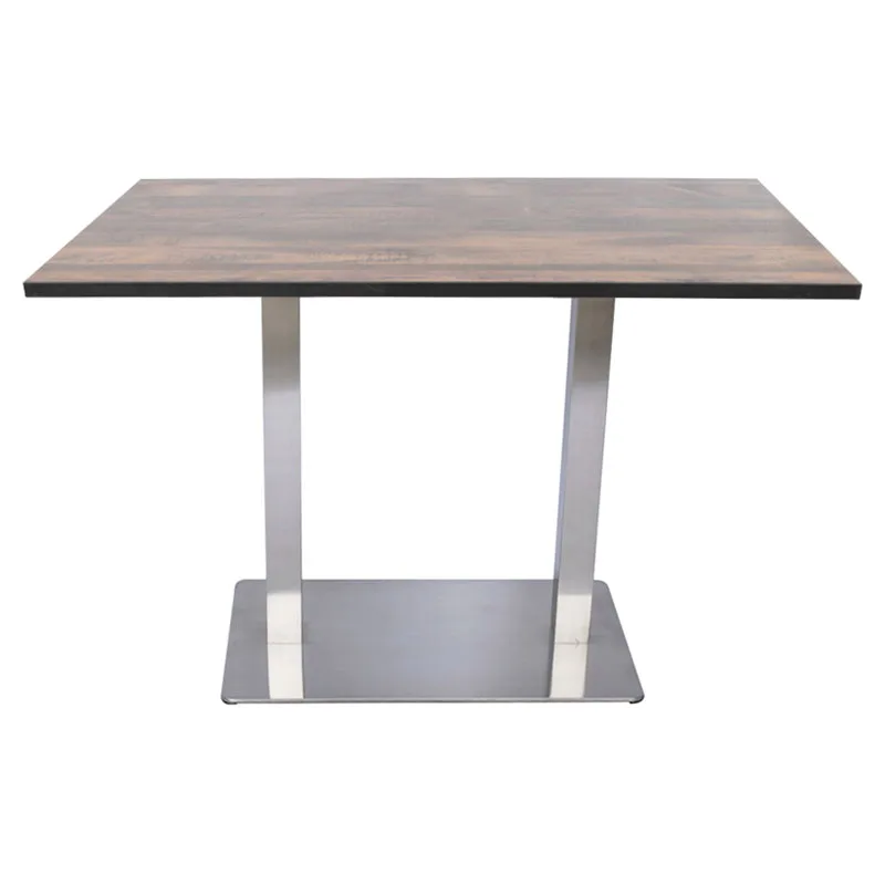 High Quality Dining Furniture Modern Square Wood Dining Table With Metal Base
