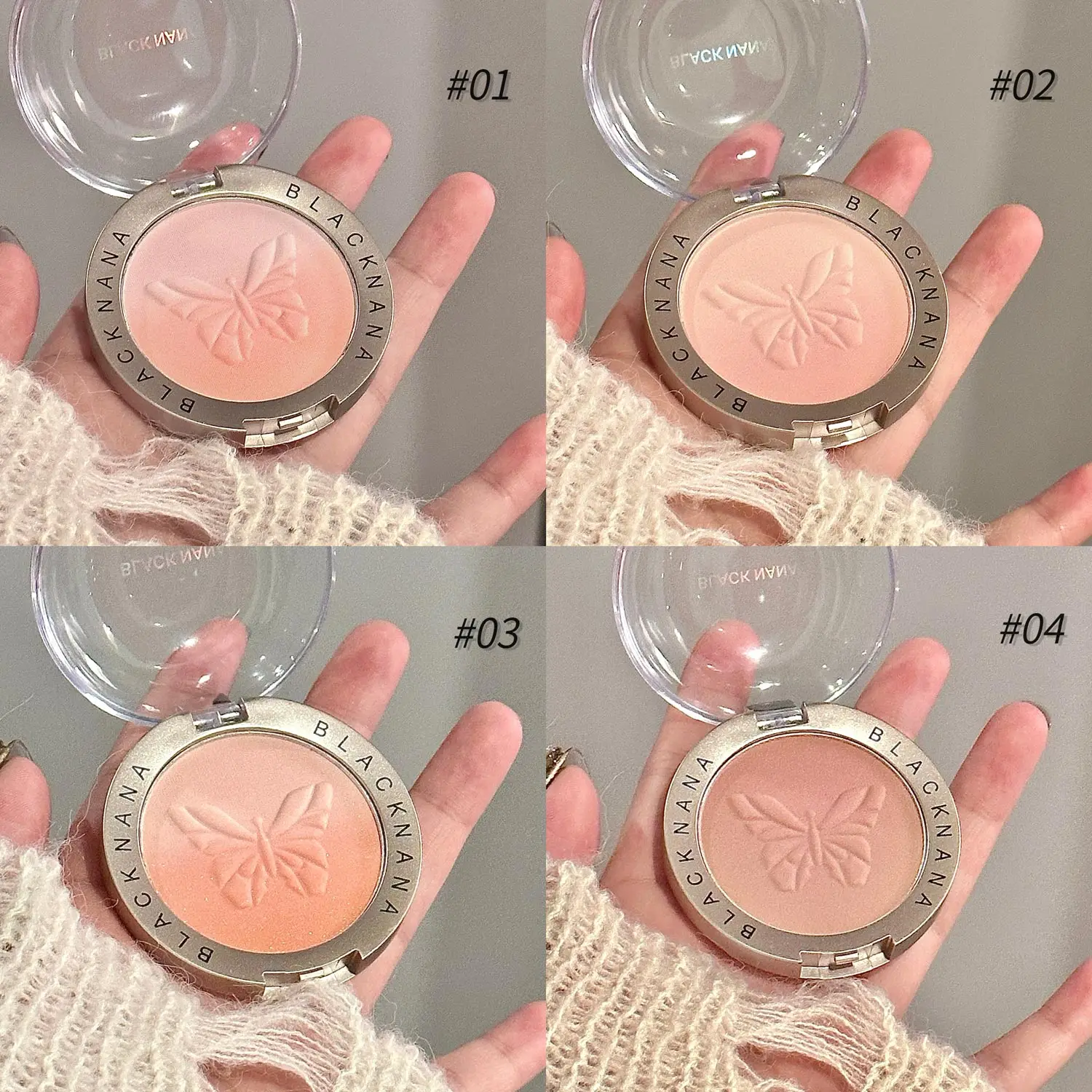 BLACK NANA Dream Butterfly Vegan Smooth Longwear Glowy High Pigment Cruelty Free Gradient Powder Blush Palette