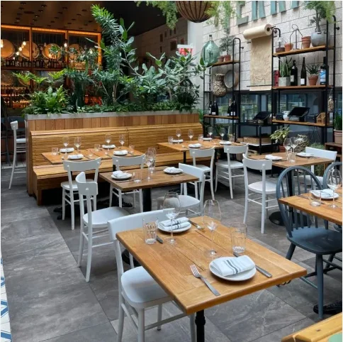 I Well Beauty Hot Selling Commercial Furniture Dinner Wooden Metal Marble Kitchen Dining Wood Restaurant Table top